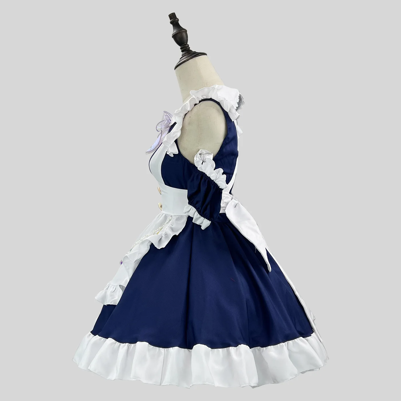 Anime Dark Blue Heart Cute Lolita Maid Dress Cosplay Costume Girl Bowknot Maid Dress Trending Girls Maid Party Costumes S -5XL