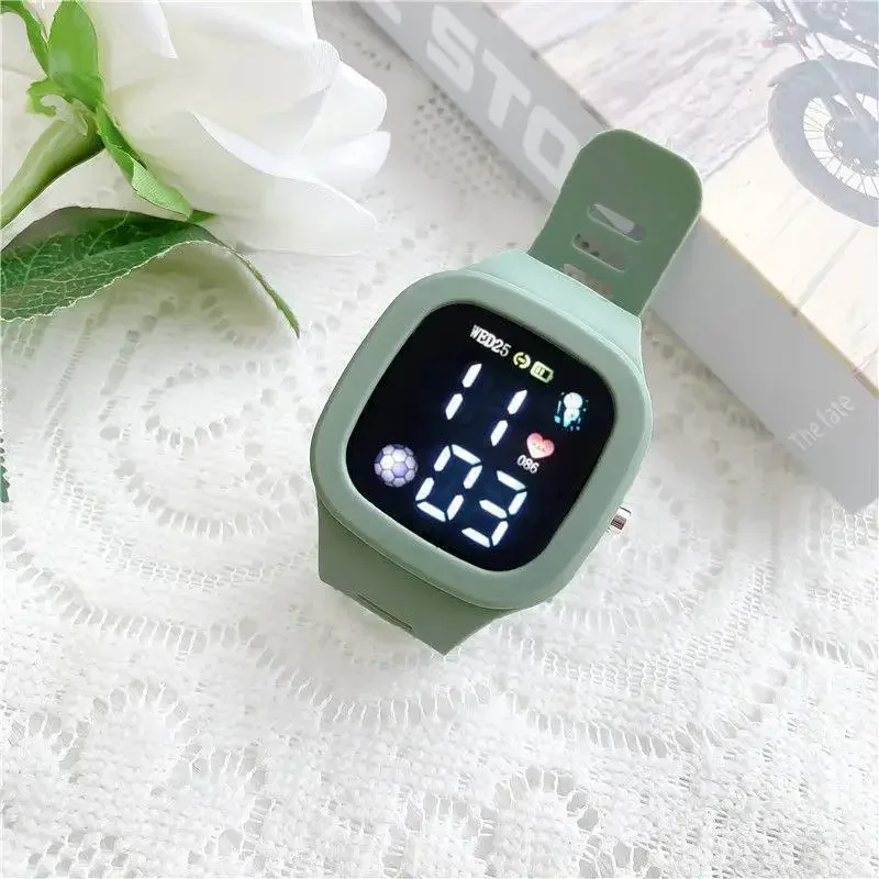 POPACC Simple Fashion Touch Screen Digital Wristwatches for Women Jelly Color Watch Student Daily Decoration