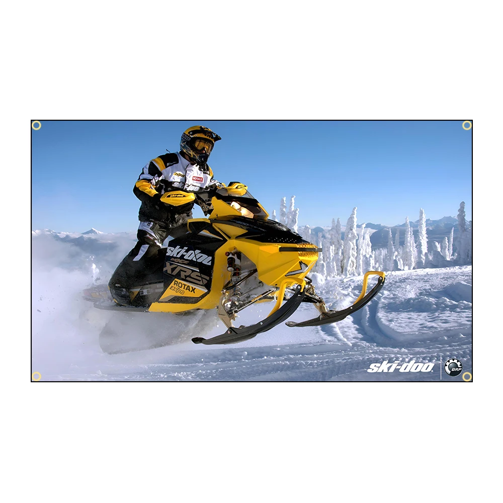 90x150cm 3X5FT Brp Snowmobile S-ski-doos Flag Polyester Digital Printing Banner for Garage Wall Art Out Door Decoration