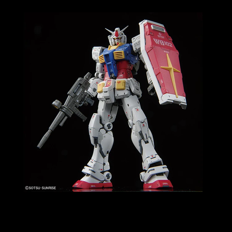 Bandai Echt RX-78-2 GUNDAM RGU1/144 VER 2.0 Action Figure Robot Periferie Collectible Assembly Model Ornamenten Gift Kinderen