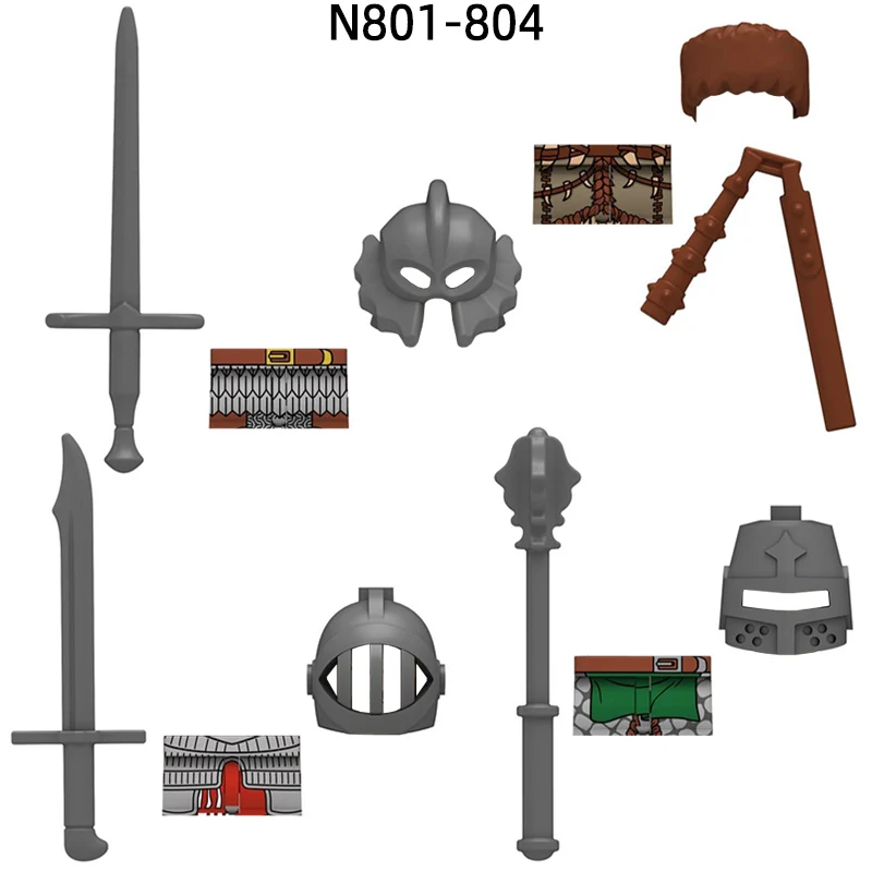 

N801-N804 Племенный Орел Черный Медведь Воин Искусство Фехтовальщик Модель Блоки MOC Набор Кирпичей Подарки Игрушки
