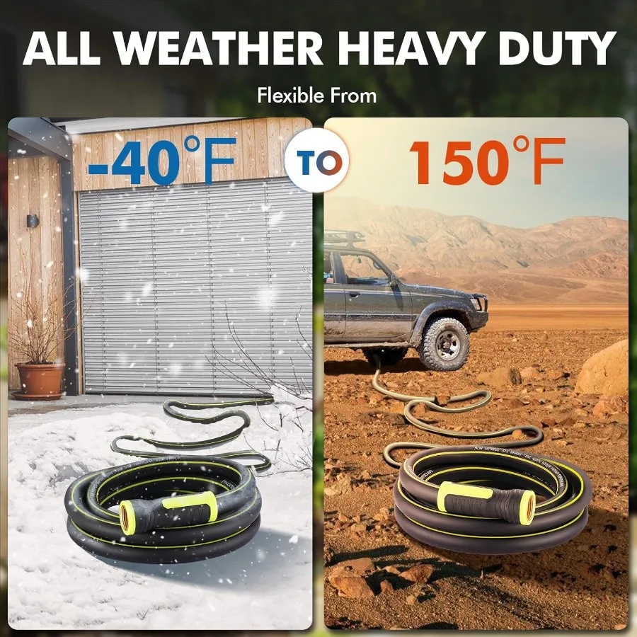 Садовый шланг 100 футов для тяжелых условий эксплуатации Премиум 5 8 дюймов, резиновый 3-слойный водяной шланг, инновационный гибридный легкий водяной шланг с полным размером