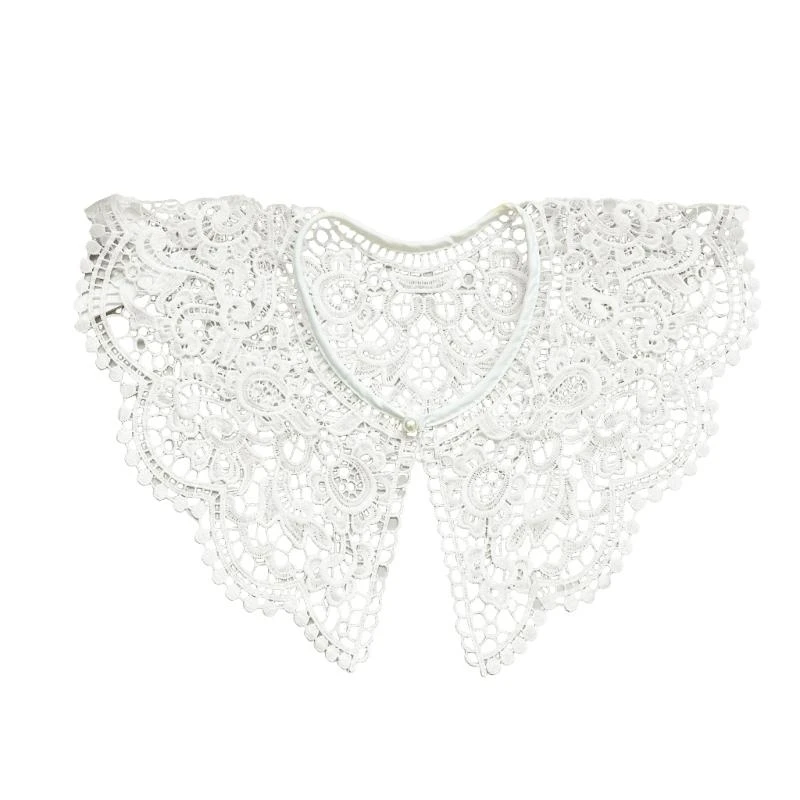 49MD Detachable Collar False Collar Dickey Collar Lace Collar Women Embroidery Collar