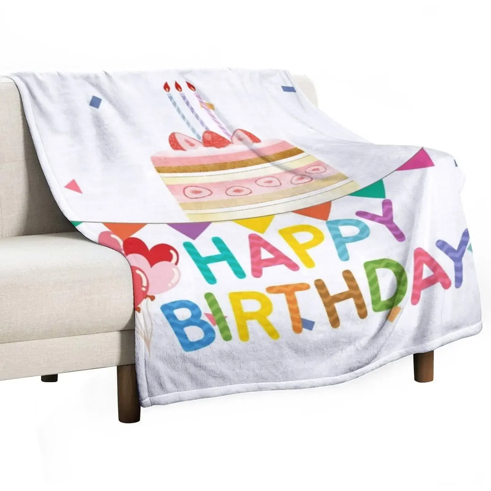 happy birthday to you Throw Blanket Thin Plush Thins Single Plaid on the sofa Sofa Blankets