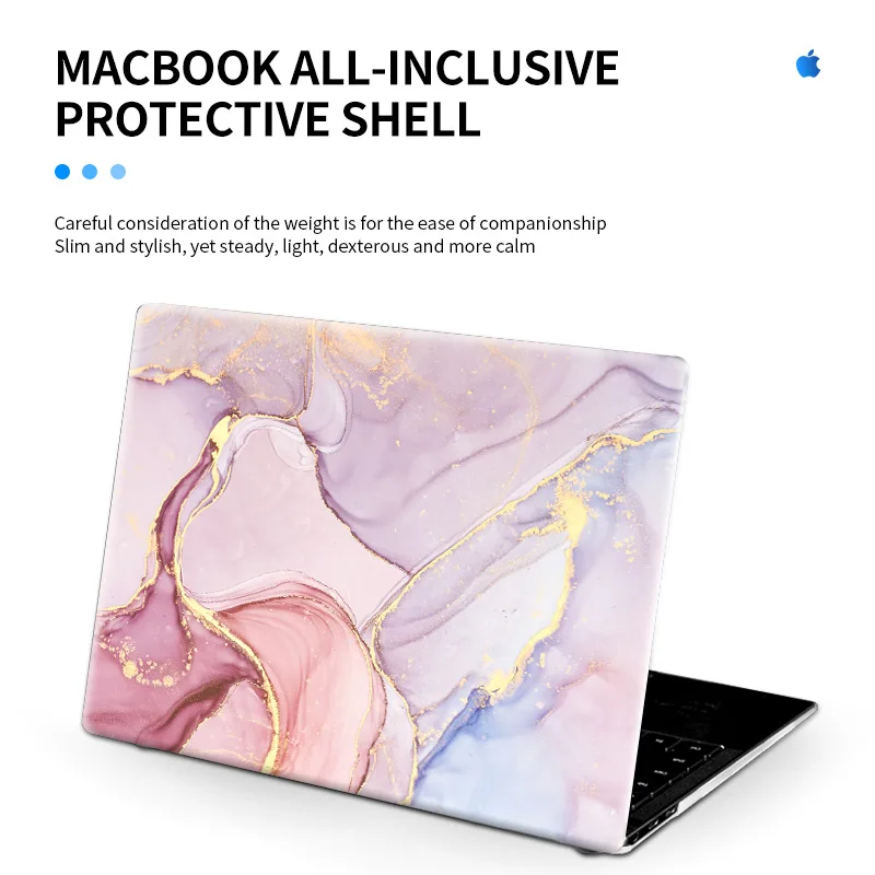 

Marble Laptop Sleeve Hard Shell Waterproof Case for Macbook Pro13 A2337 A2338 Case A2442 A2251 Pro16 A2141 A2681 Protective Case