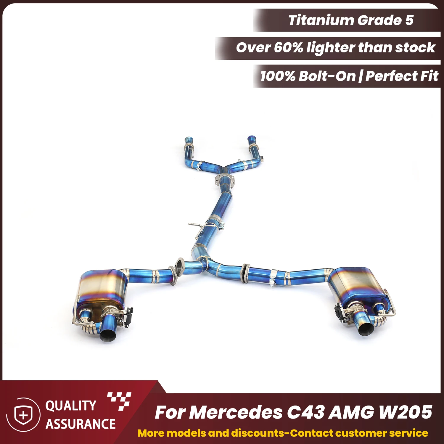 

Титановый вальтронический выхлоп ECCF для Mercedes C43 AMG W205, обновление агрессивной звуковой производительности, простая установка
