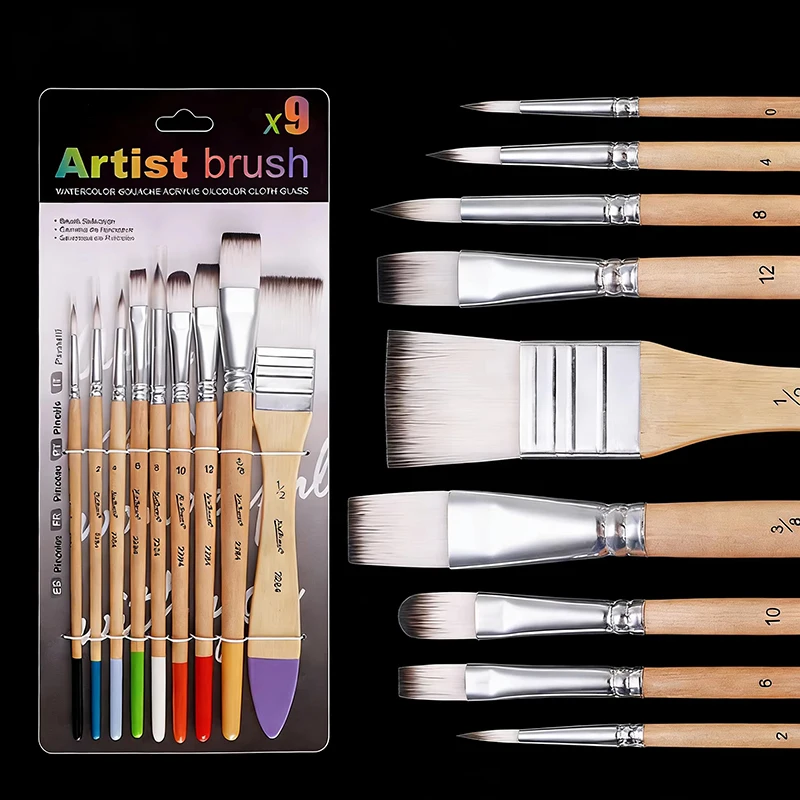 

Watercolor Tools Acrylic Oil Watercolor Painting Artist Nylon Brush Set For Painting Watercolor Oil Artist Brush Art Supplies