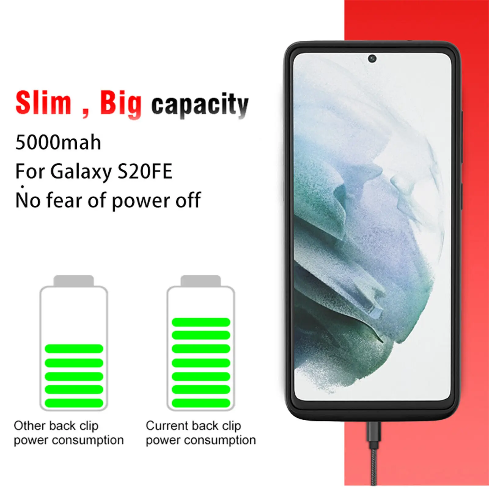 For Samsung S8 S9 S10 S20 S21 FE S22 S23 Note 20 8 9 10 Plus Ultra External Battery Case Portable power bank cell phone chargers