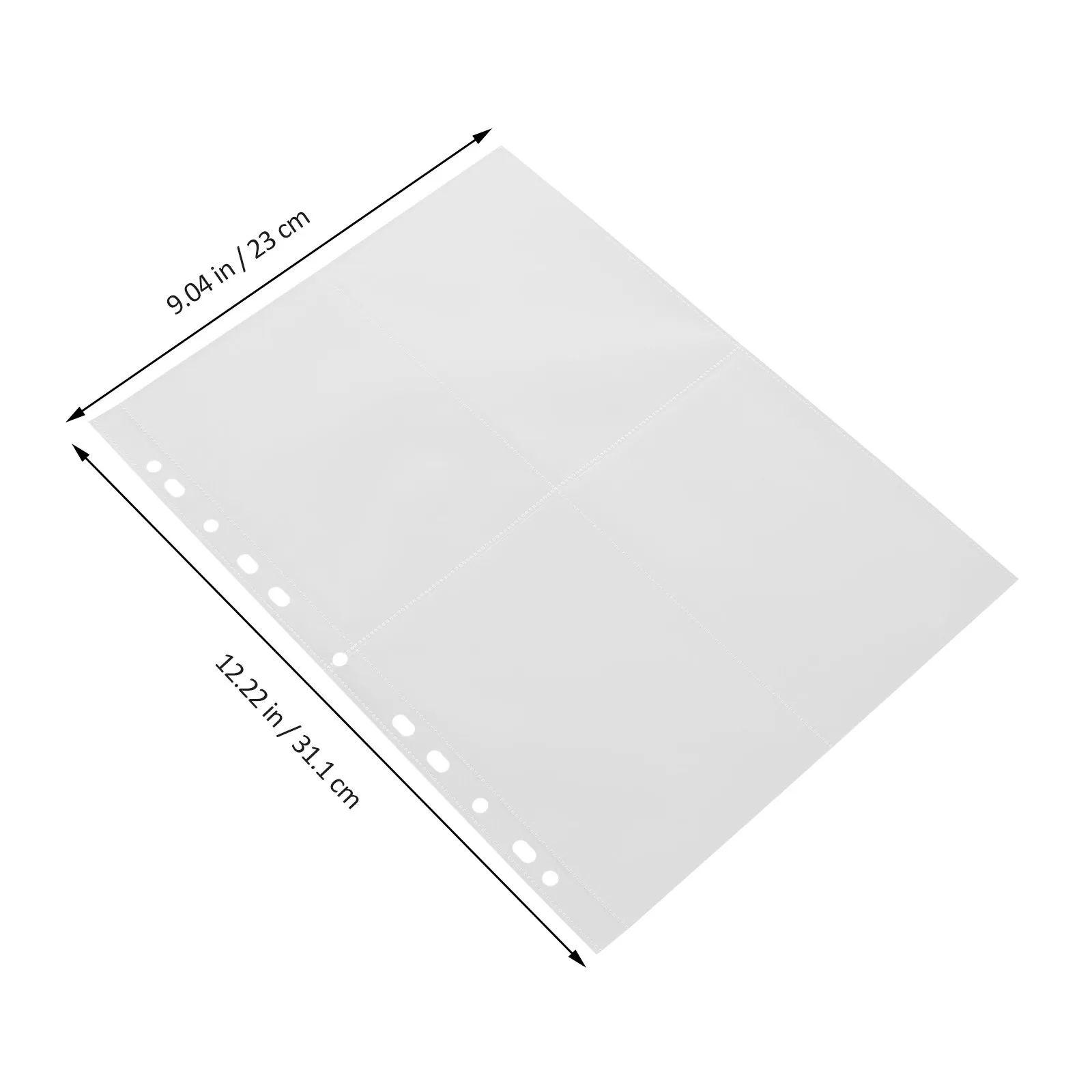 40Pcs Clear A4 Photo Album Refill Pages 4-Pocket Loose-Leaf Transparent Plastic Protector Sheets for Photos view 6