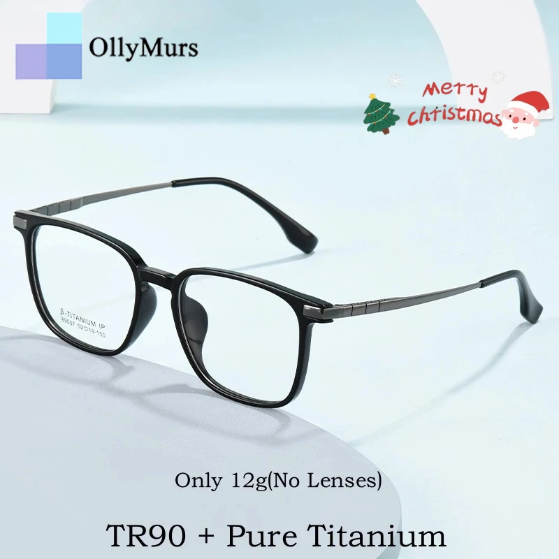 

OLLYMURS новые квадратные модные мужские очки из титанового сплава, супер легкая гибкая оптическая оправа для очков TR90