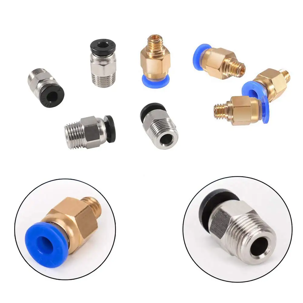 10PCS PC4-M6 M10 Pneumatic Connector Fitting for Creality Ender 3/3 Pro/3 V2 Ender 5/5 Pro/5 Plus CR-10/10S Hotend Extruder Kit