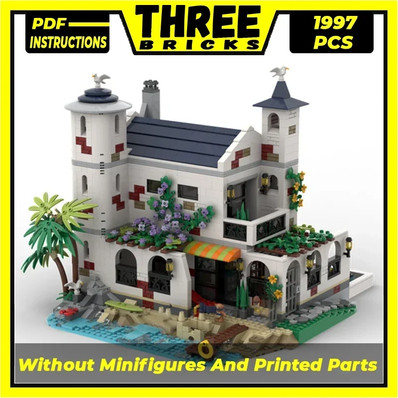 Moc Building Bricks Urban Street View Model Luxury Beach House Technology Modular Blocks Gifts Christmas Toys DIY Sets Assembly