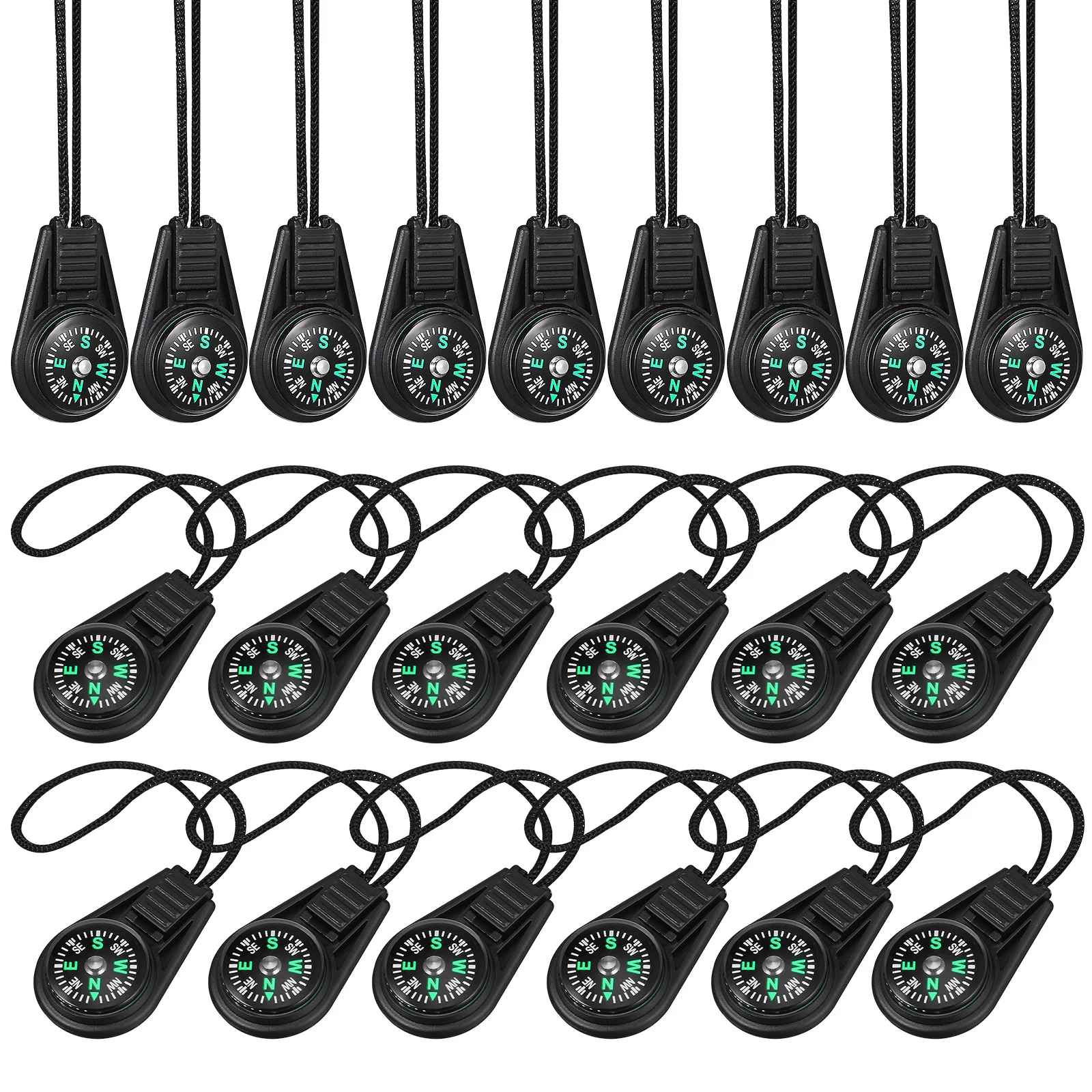 

20 Pcs Mini Compass Outdoor Camping Hiking Portable Pocket Size with Lanyard Keychain Survival Gear Navigation Tool Kids