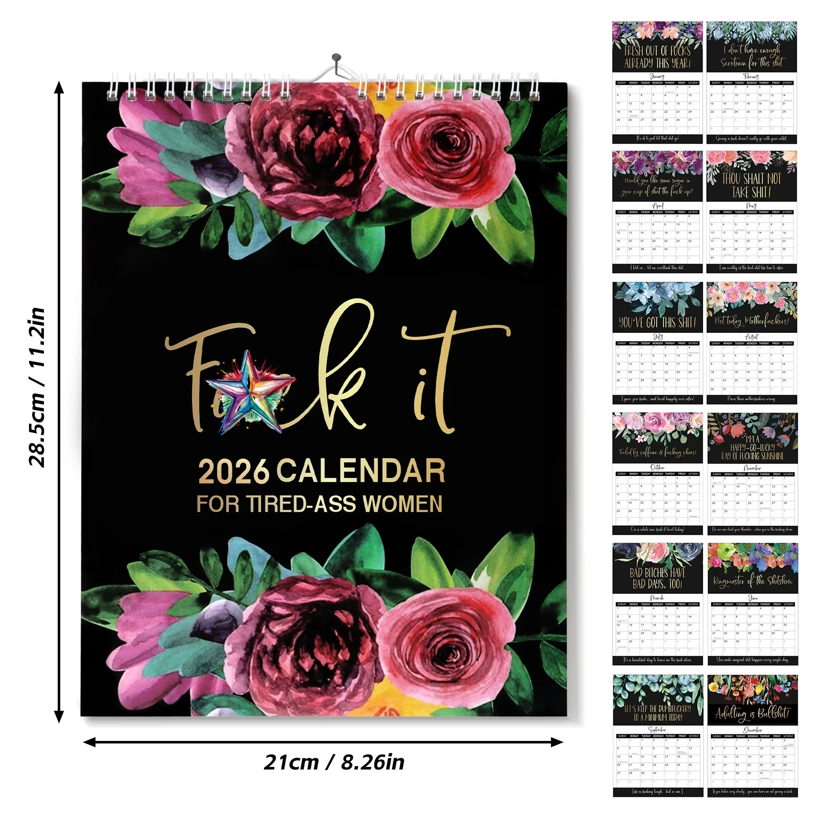 2026 Humor Slogan Desk Wall Calendar Fun Illustrations Planner for Calenda Home Gift Festival Decoration Unique New Year Gifts