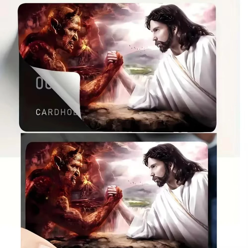 المسيحية الله يسوع الراعي المسيح المعتقد الإيمان سامريتون PVC ملصق فيلم غطاء الجلد لبطاقة الائتمان بطاقة الخصم البنك