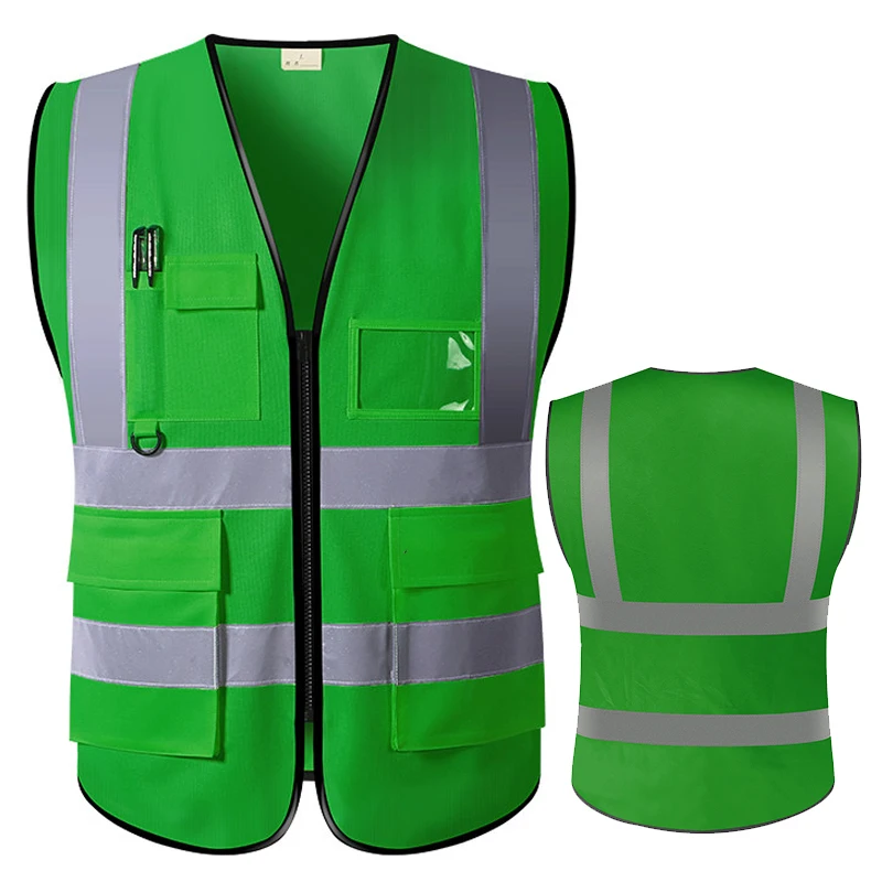 

High Visibility Reflective Safety Vest With Pockets Workwear Security Working Clothes Day Night Traffic Warning