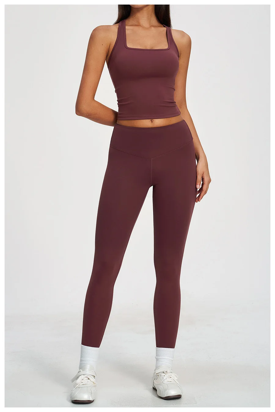Yoga-Set 2-teilig Damen Fitness Sportbekleidung Naked Feel Sport-BH Gym Laufhose Po-Formende Leggings Workout-Outfit Activewear – Detail 24