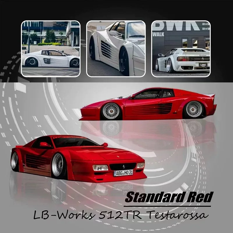 SM 1/64 Ferrari 512TR Testarossa LB Ultra Modified Alloy Car Model Desktop Decor High Detail Boy Collection Display Holiday Gift