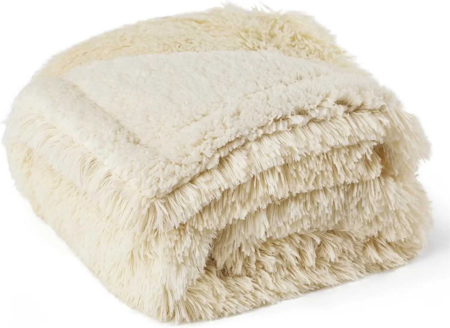 Waterproof Pet Blanket for Large Dogs, Reversible Faux Fur Furniture Protector, Washable 60x80 Cream