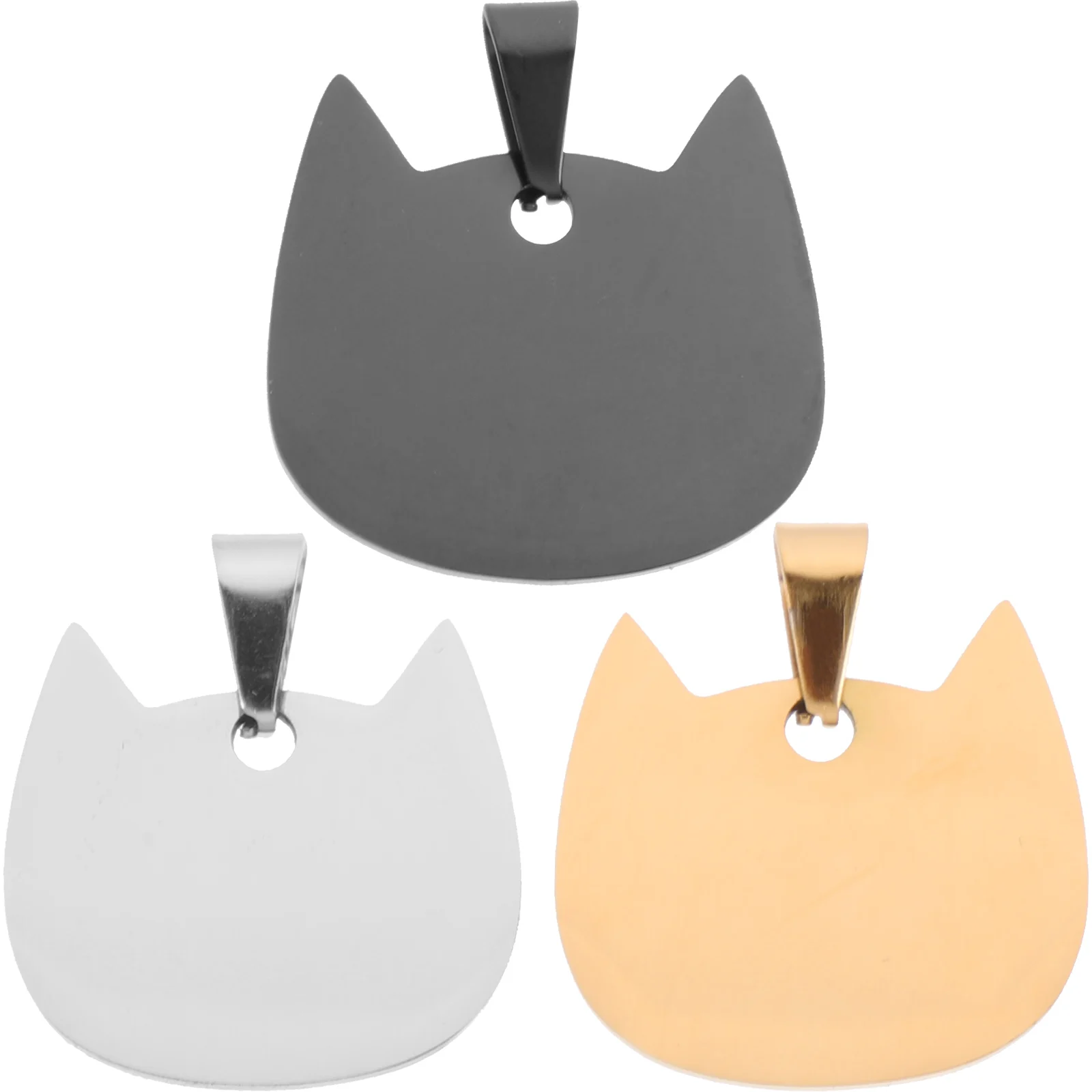 

3 Pcs Pet ID Large Name Kitten Cute Puppy Stainless Steel Tags Blanks Engraved Dog