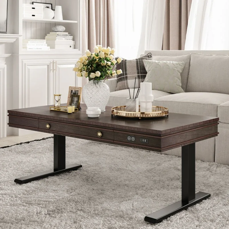

Electric Lifting Coffee Table Table One Table Multi-Purpose Living Room Home Small Tea Table American Light Luxury Modern Style