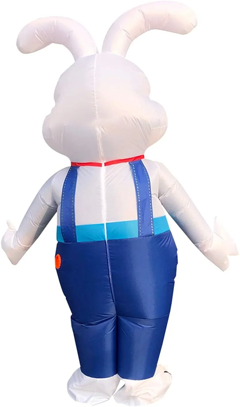 Easter Inflatable Rabbit Mascot Costume Fancy Dress Halloween Cartoon Dress Outfits Carnival (Fit for 1.6 to 1.9M Height)