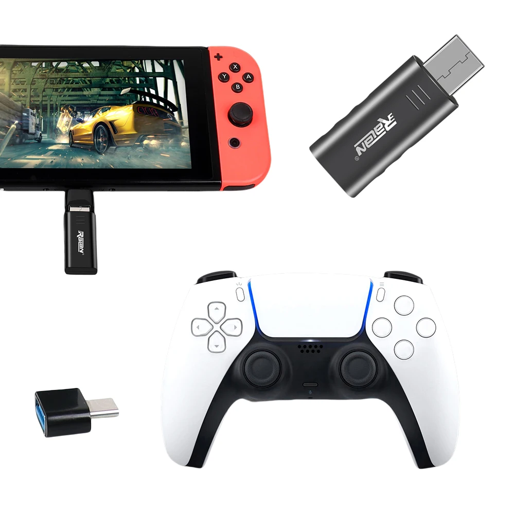 Adaptador inalámbrico para PC, receptor USB, compatible con Bluetooth 5,3, convertidor de Gamepad, adaptador de controlador para controlador PS4 PS5