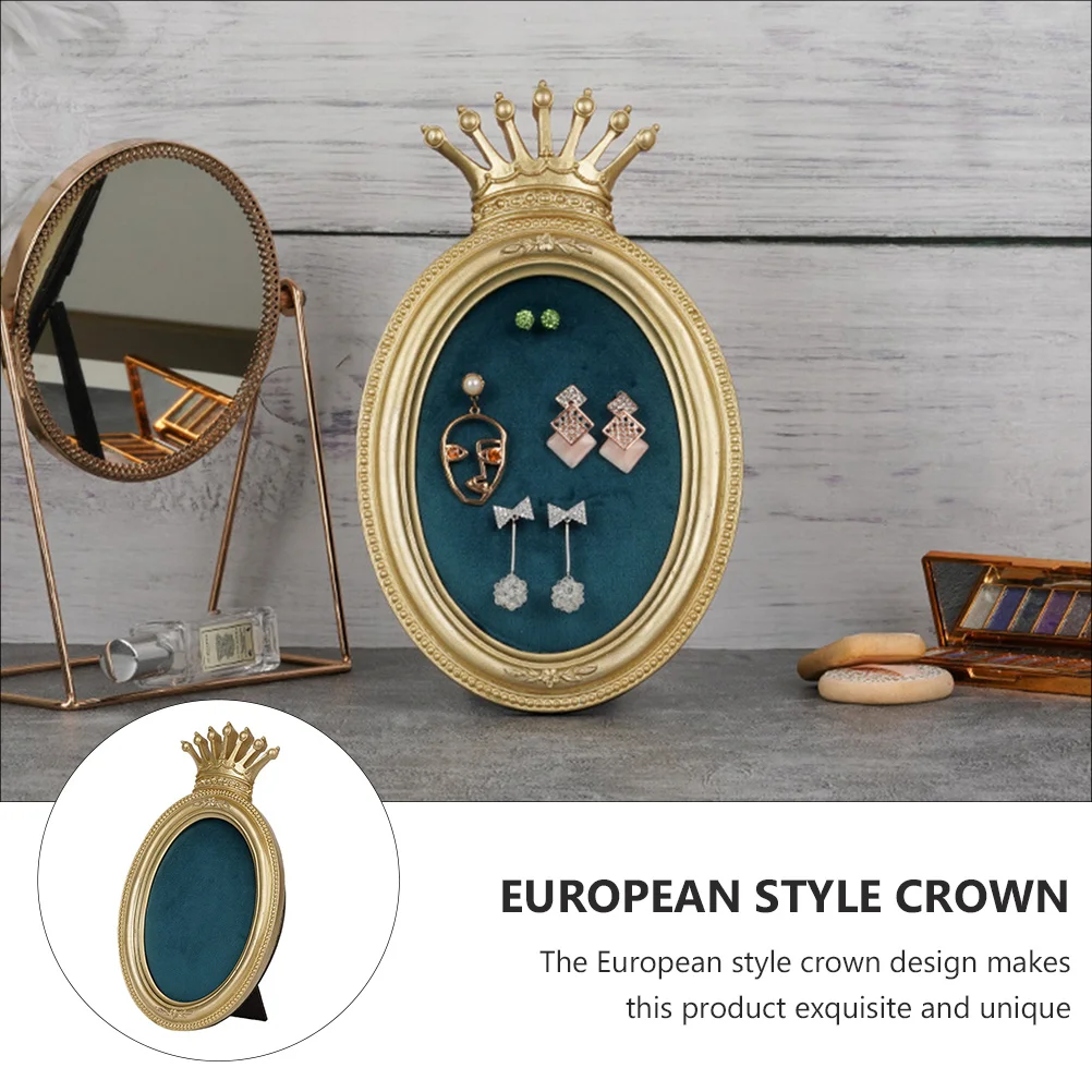 1 قطعة النمط الأوروبي تاج القرط حامل مجوهرات المنظم عرض لوحة التخزين ل أقراط دبابيس الاستخدام المنزلي