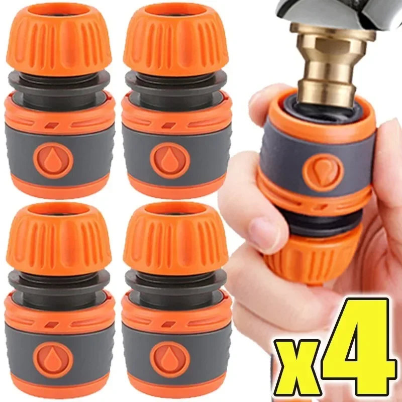 1/2 Inch  Garden Hose Quick Connector Water Pipe Faucet Adapter Watering Irrigation Tube Connect Repair Extender Set 4pcs