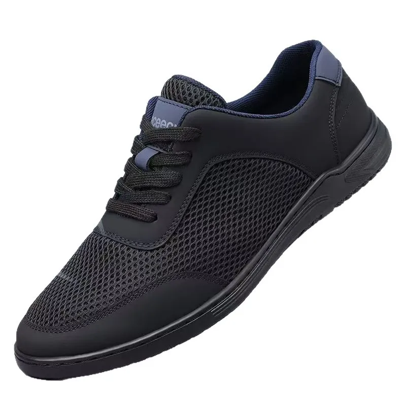 

Лето-Осенняя сетчатая обувь для мужчин, однотонные модные повседневные кроссовки, мужские легкие низкие кеды, новые дизайнерские мужские туфли