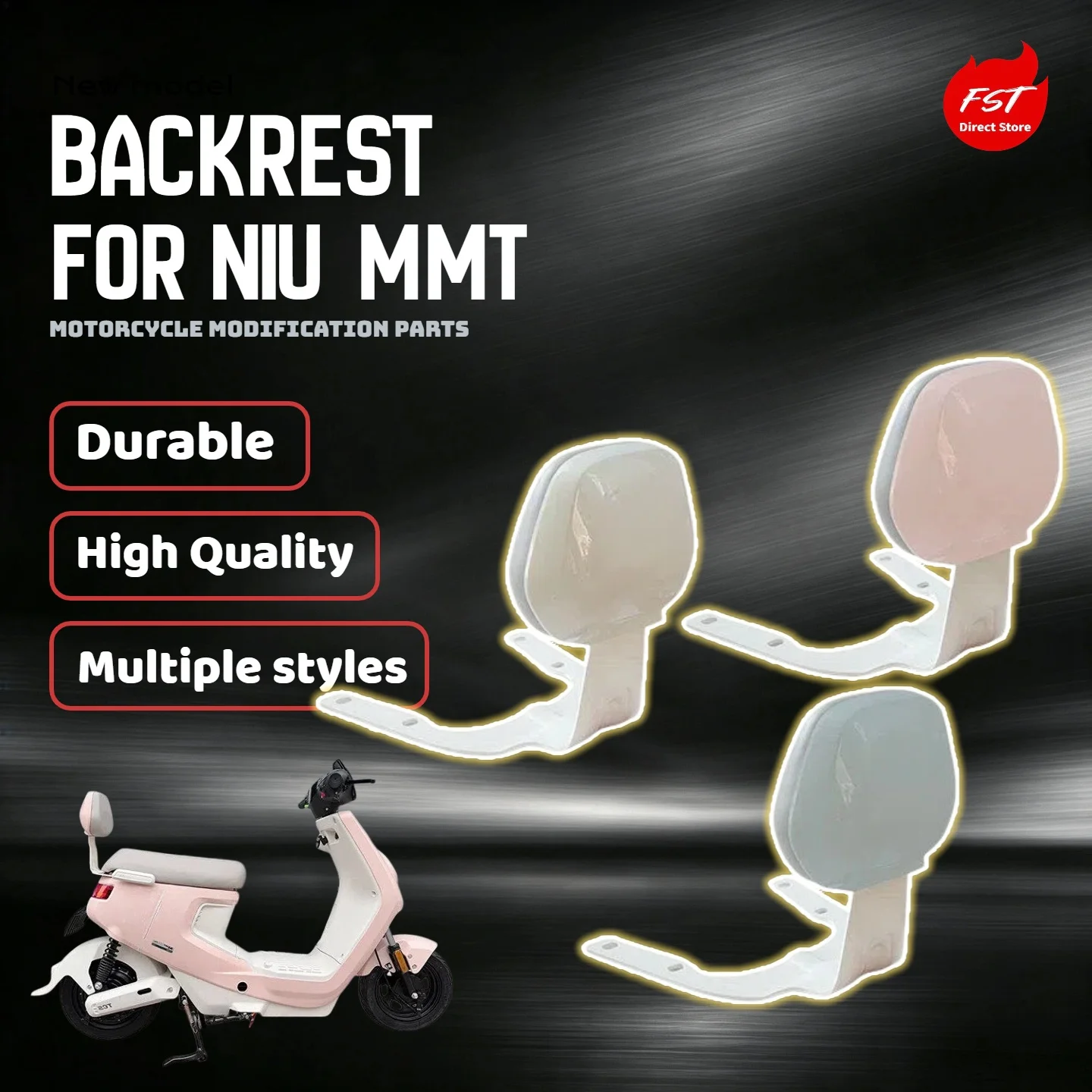 For NIU new MMT electric scooter integrated seat dedicated rear backrest cushion, no-drill modification accessories