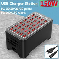 USB Charger 10/20/25/30 Ports HUB 150W Universal Wall Desktop Fast Charging Station Dock for Mobile Phone Power Adapter