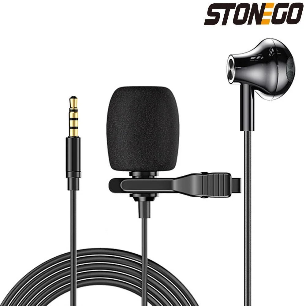 1PC Omnidirectional Microphone Condenser Clip-on Lapel for Ios Android Phone Tablet Recording Microfono Condensador Mikrofon