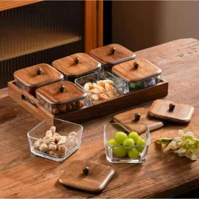 【Recomendación del vendedor】plato de fruta de nuez, bandeja para aperitivos, partición casera, bandeja creativa para fruta seca, postre, azúcar, tazón de vidrio, bandeja de comida