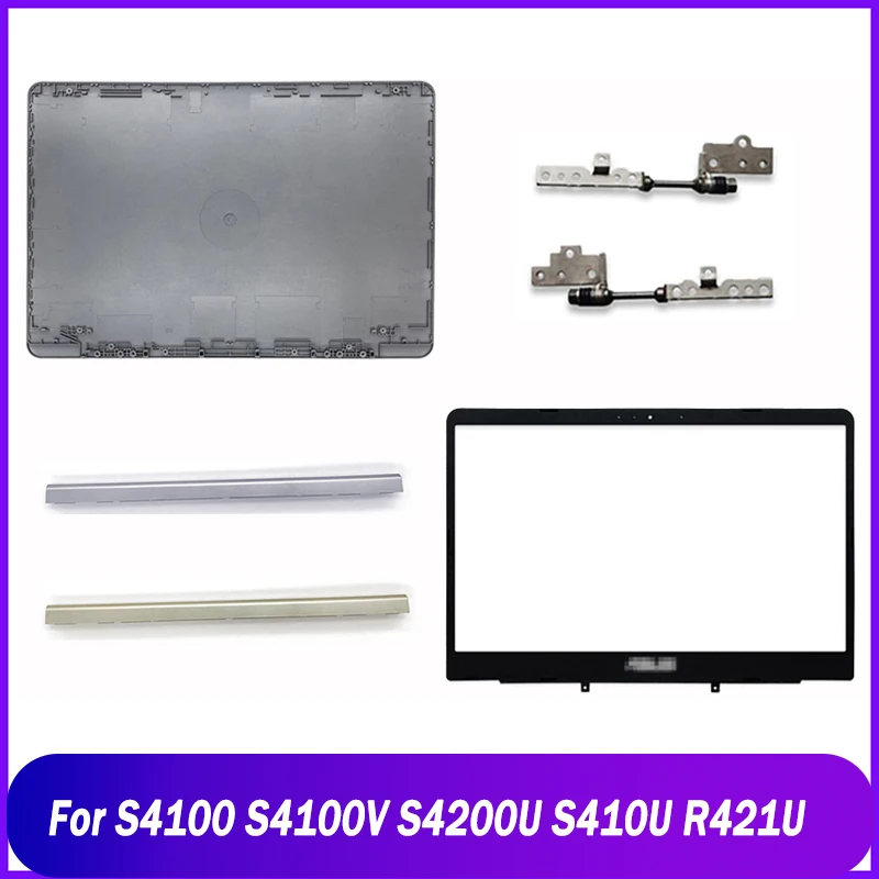 New Rear Lid For ASUS S4100 S4100V S4200U S410U R421U Laptop LCD Back Top Cover Plastic Front Bezel Hinges Cover Gold Grey Blue