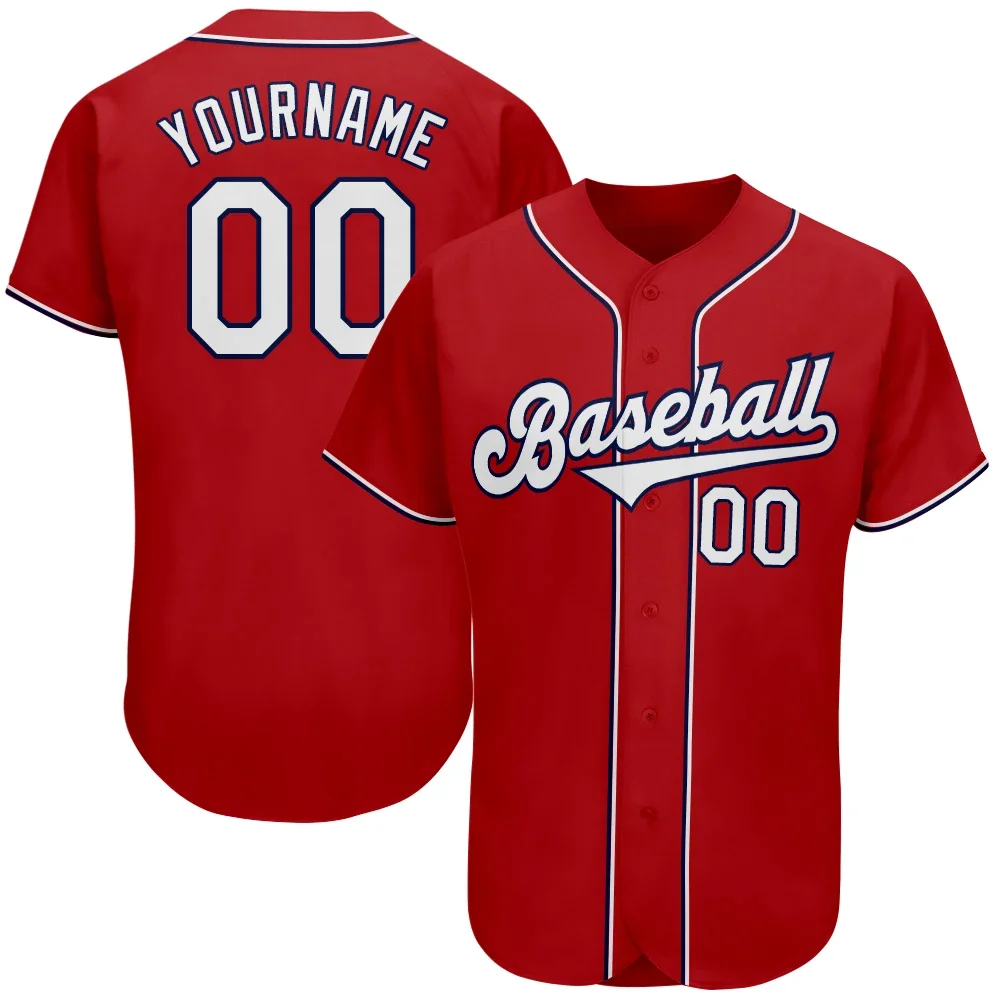 

Custom Baseball Jersey Personalized Print Team Name/Numbers Breathable Button-down Tee Shirts for Adults/Kids Outdoors Best Gift