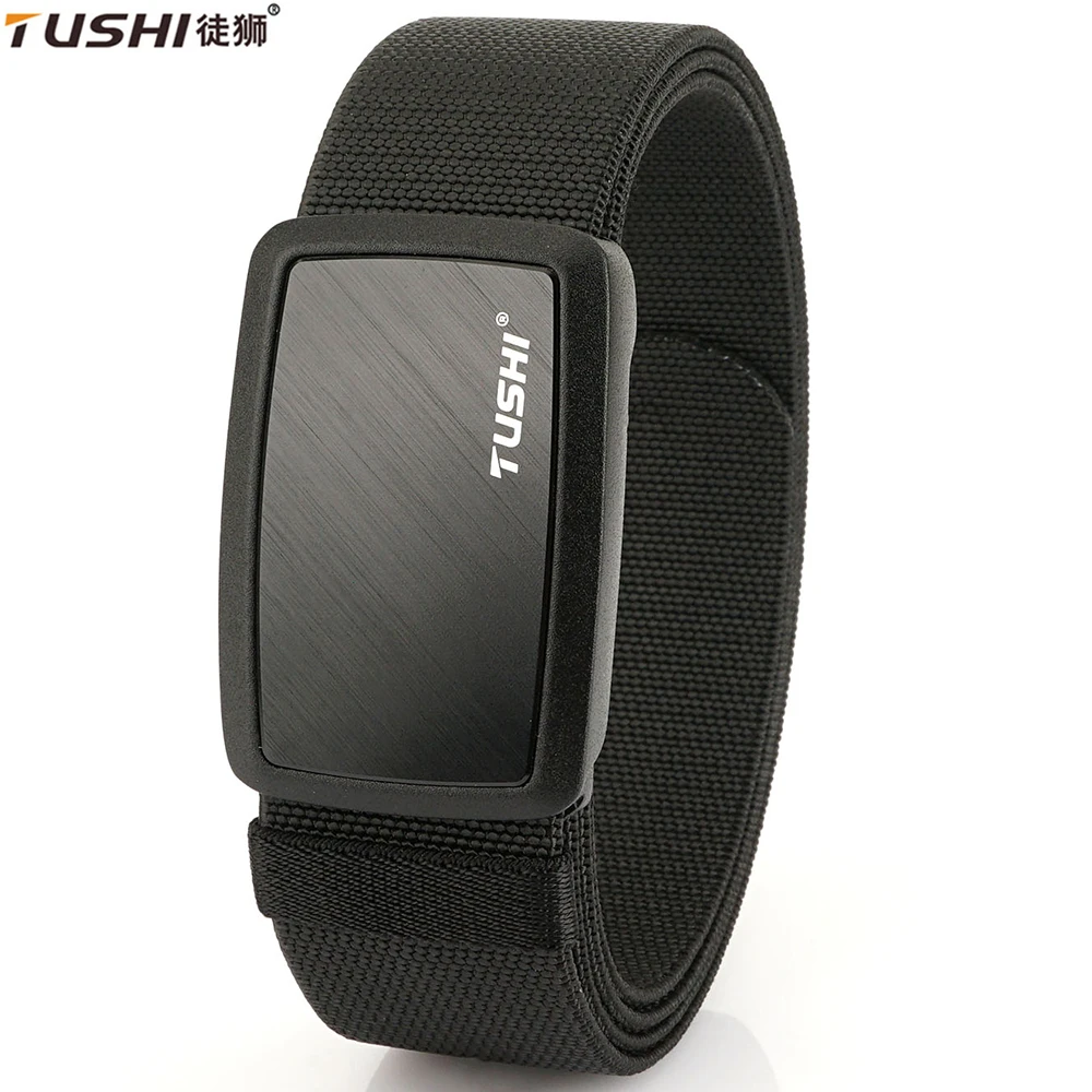 

TUSHI New Tactical Belt Magnetic Buckle Quick Release Military Elastic Belt Casual Tooling Training Belt Men's Trousers Belt