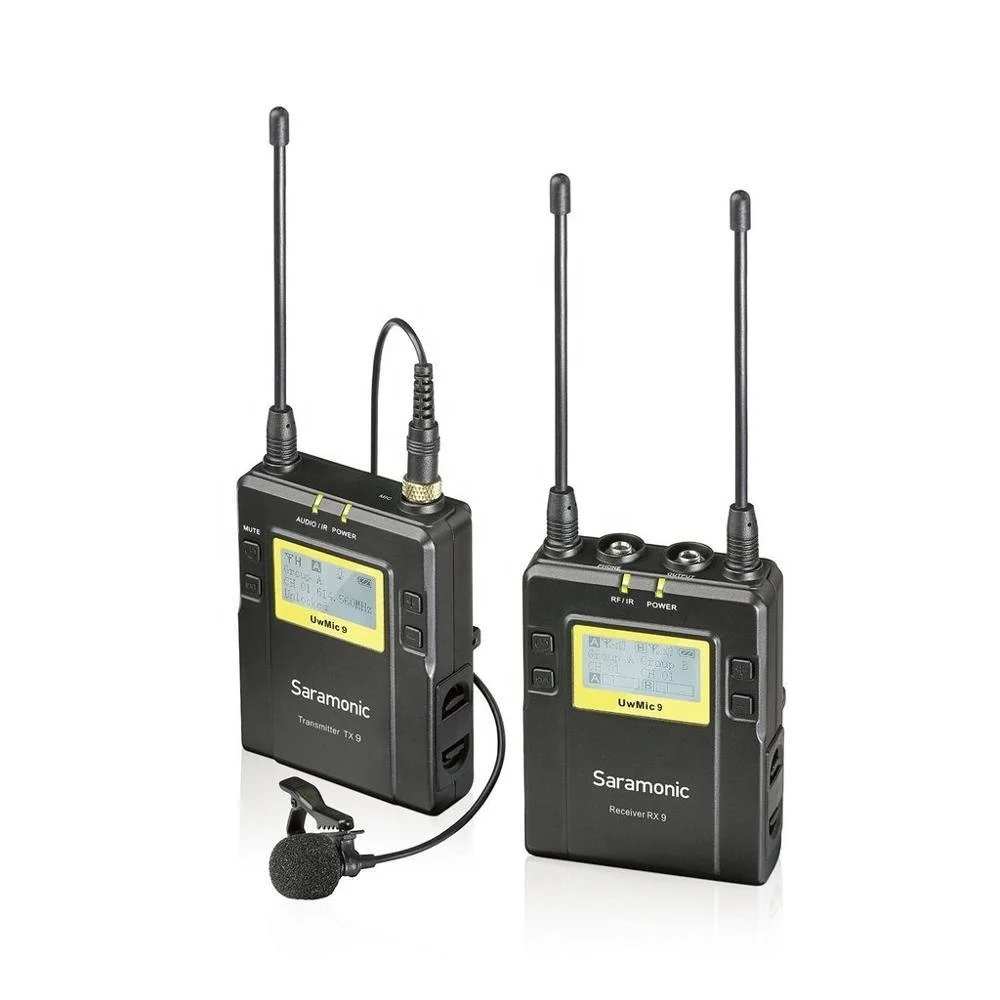 Saramonic UwMic9 RX9+TX9 UHF Wireless Lavalier Mic System with Dual-Channel Receiver for DSLRs, Mirrorless and Video Cameras