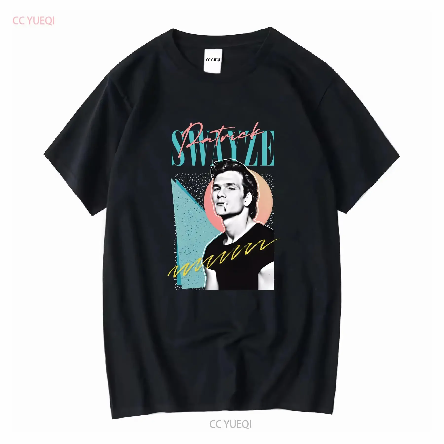 Patrick Swayze rétro graphique t-shirt classique vintage lavé étiré respirant doux confortable homme vêtements de créateur