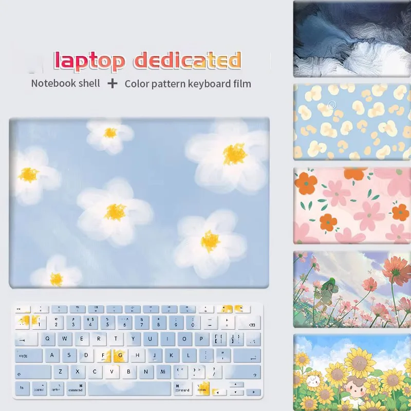 DIY Flower Laptop Case For MacBook Air 13 Case Hard Cover Laptop Sleeve Keyboard Cover M1 A2338 For Macbook Air13 15 A2337 Case