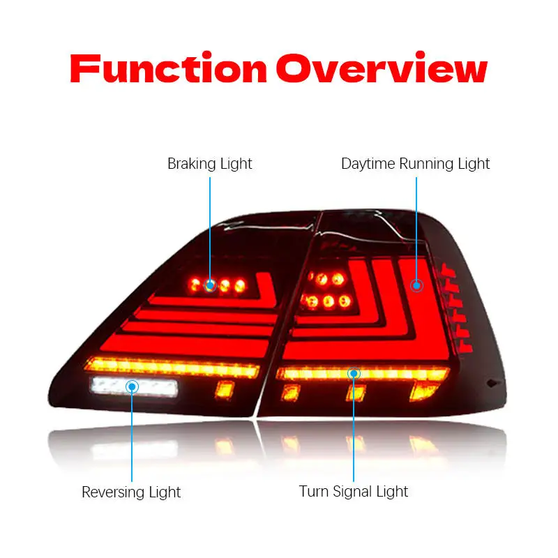 LED Tail Lights for Lexus LS430 2001 2002 2003 2004 2005 2006 Rear Lamp Dynamic Driving Light Sequence Light