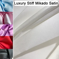 Exclusive Design Luxury Stiff Mikado Satin Fabric Bridal Wedding Dress Suit Twill Satin Evening Prom Fabric DIY Sewing Material