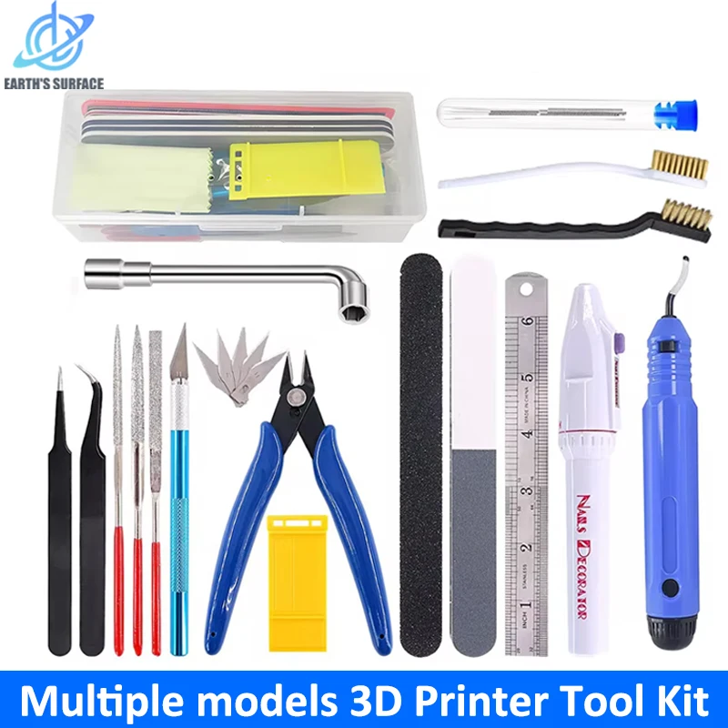 Multiple Models 3D Printer Tool Kit Trimming Knife Scraper Cleaning Needle Tweezers Pliers Deburring Kit DIY 3D Printing Tools