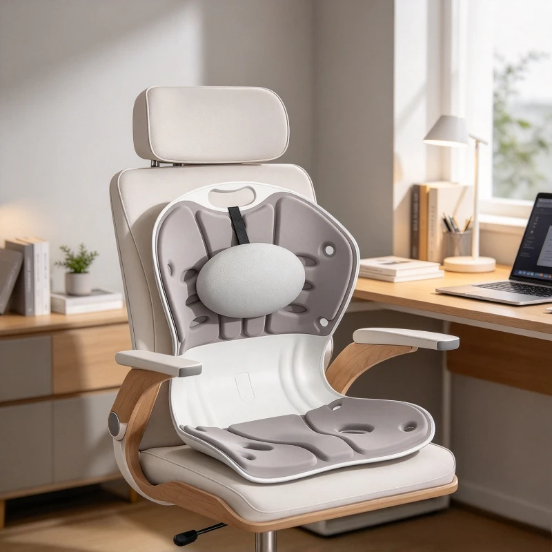 Ergonomic Lumbar Backrest Office Support Cushion with Zoned Pressure Distribution Contoured Waist Fit for Comfortable Seating