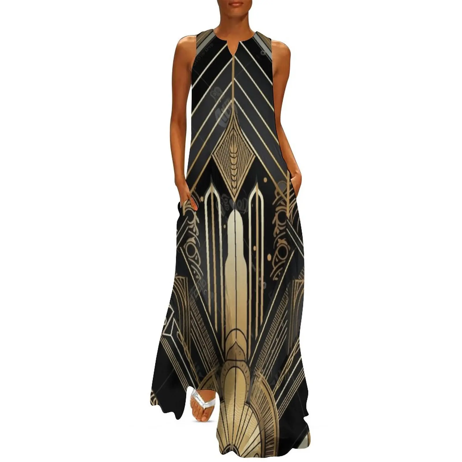 Gilded Deco: Timeless Art Deco Motifs #12 Long Dress Long dress woman prom dress