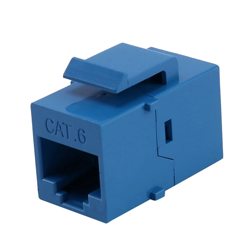 100Pcs RJ45 Connector Keystone Jack Cat6 Extension Coupler Ethernet Network LAN Cat 6 Coupler Jacks Extend Adapter,Blue