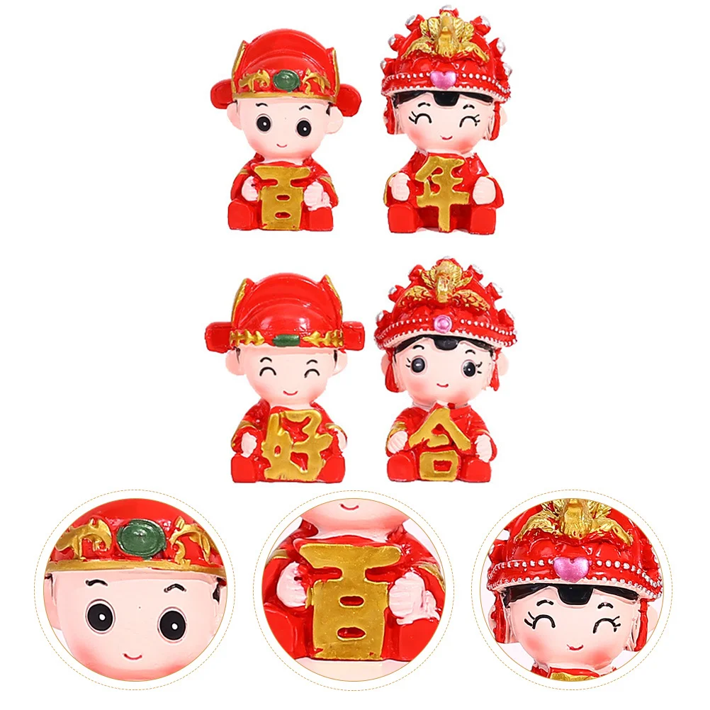 

Chinese Wedding Decor Couple Figurine Bride and Groom Figurines Cake Topper Statue
