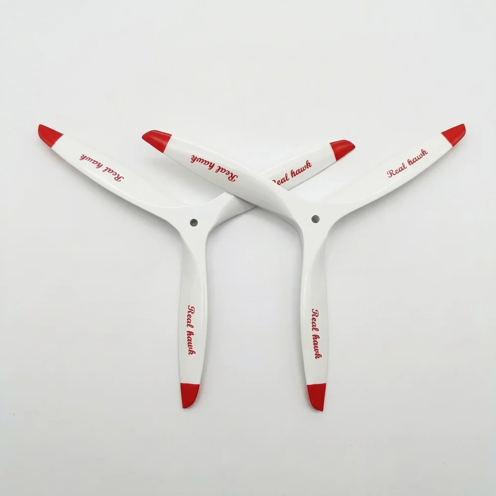 RealHawk 29-32 Inch 3-Blade CCW CW Beech Wood Propeller White Red Tip for Scale Gas RC Airplane Warbird Upgrade Parts 1 Pcs