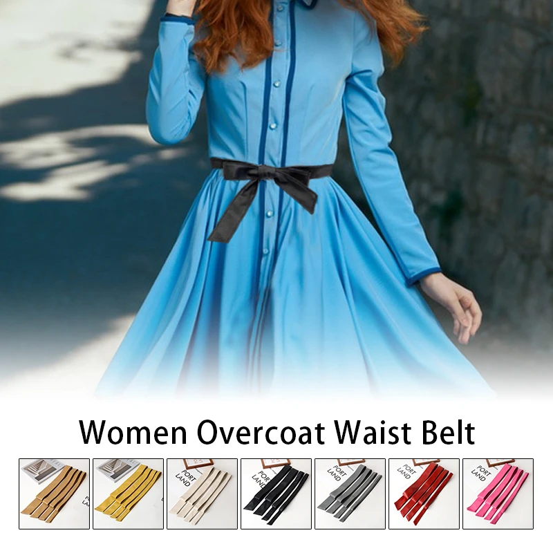 Fine Soft Faux Leather Overcoat Waist Belt Trench Coat Belt Replacement Women Obi Lace Up Corset Dress Belt Ribbon Cummerbund