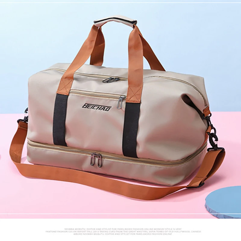 New Large Travel Capacity Luggage Dry Wet Separation Compartment Bag Business Travel Green Fitness Backpack